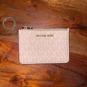 Michael kors pink keychain card case